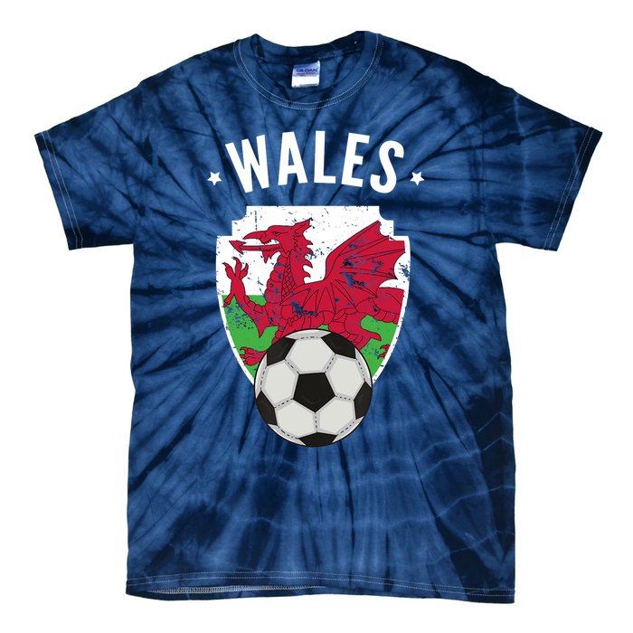 Wales Soccer Wales Flag Football Welsh Pride Roots Tie-Dye T-Shirt