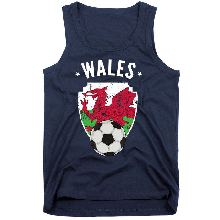 Wales Soccer Wales Flag Football Welsh Pride Roots Tank Top