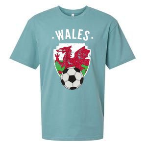 Wales Soccer Wales Flag Football Welsh Pride Roots Sueded Cloud Jersey T-Shirt