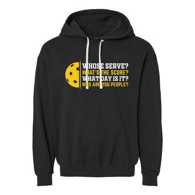 Whose Serve What's The Score Pickleball Garment-Dyed Fleece Hoodie