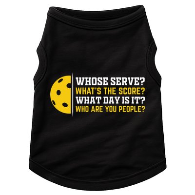 Whose Serve What's The Score Pickleball Doggie Tank