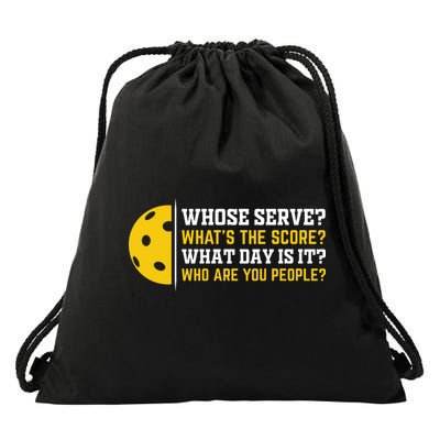 Whose Serve What's The Score Pickleball Drawstring Bag