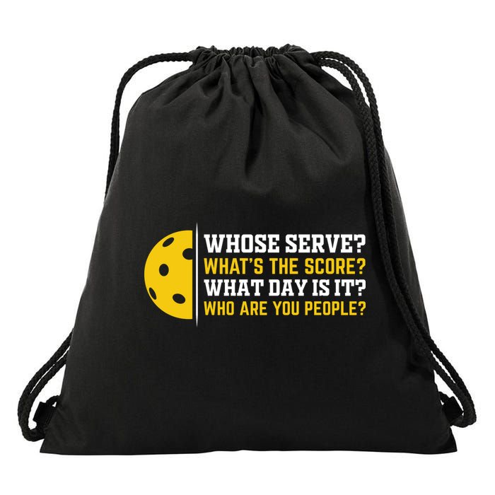 Whose Serve What's The Score Pickleball Drawstring Bag
