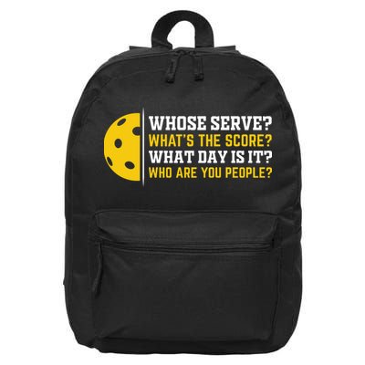 Whose Serve What's The Score Pickleball 16 in Basic Backpack