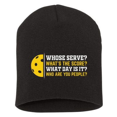Whose Serve What's The Score Pickleball Short Acrylic Beanie