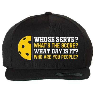 Whose Serve What's The Score Pickleball Wool Snapback Cap