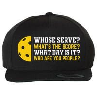 Whose Serve What's The Score Pickleball Wool Snapback Cap