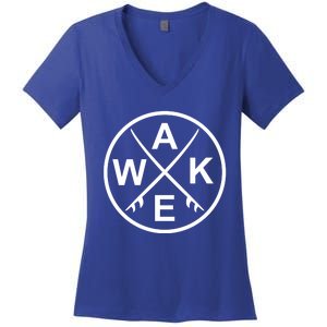 Wake Surf Wakesurfing Wakesurfer Surfboard Gift Women's V-Neck T-Shirt