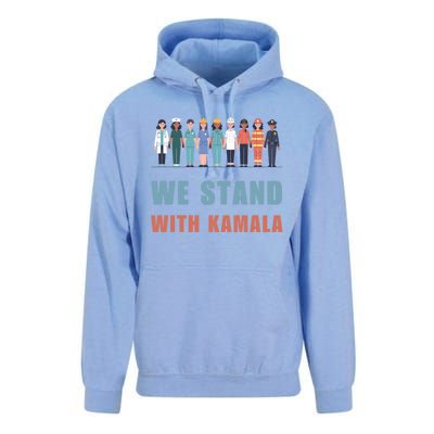 We Stand With Kamala Ladies Madam President Cool Gift Unisex Surf Hoodie