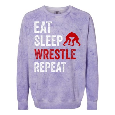 Wrestling Sport Wrestling Lover Colorblast Crewneck Sweatshirt