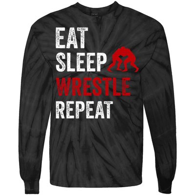 Wrestling Sport Wrestling Lover Tie-Dye Long Sleeve Shirt