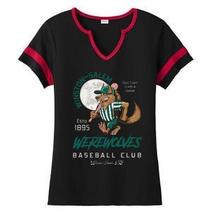 Winston Salem Werewolves Retro Minor League Baseball Team Ladies Halftime Notch Neck Tee