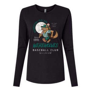 Winston Salem Werewolves Retro Minor League Baseball Team Womens Cotton Relaxed Long Sleeve T-Shirt