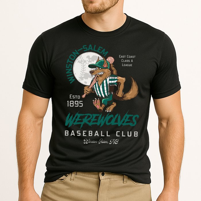 Winston Salem Werewolves Retro Minor League Baseball Team Cooling Performance Crew T-Shirt