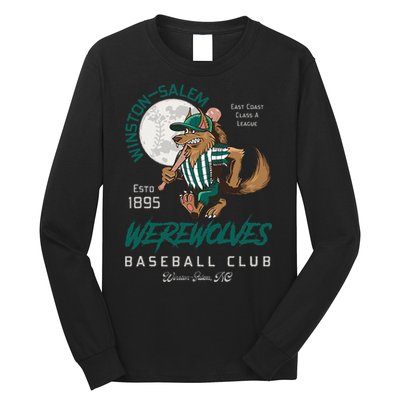 Winston Salem Werewolves Retro Minor League Baseball Team Long Sleeve Shirt