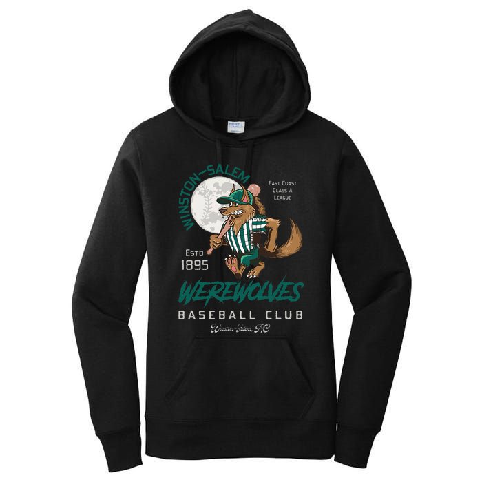 Winston Salem Werewolves Retro Minor League Baseball Team Women's Pullover Hoodie