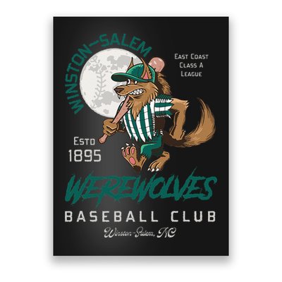 Winston Salem Werewolves Retro Minor League Baseball Team Poster