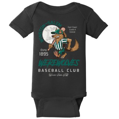 Winston Salem Werewolves Retro Minor League Baseball Team Baby Bodysuit