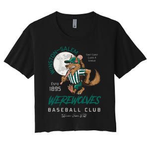 Winston Salem Werewolves Retro Minor League Baseball Team Women's Crop Top Tee