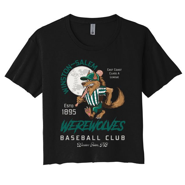 Winston Salem Werewolves Retro Minor League Baseball Team Women's Crop Top Tee