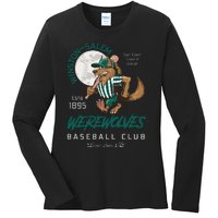 Winston Salem Werewolves Retro Minor League Baseball Team Ladies Long Sleeve Shirt