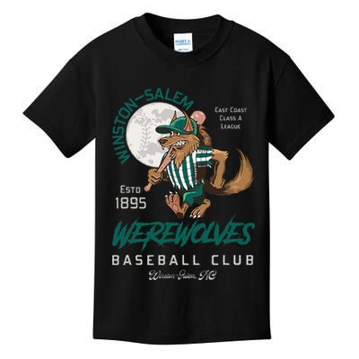 Winston Salem Werewolves Retro Minor League Baseball Team Kids T-Shirt