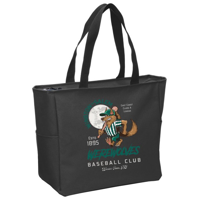 Winston Salem Werewolves Retro Minor League Baseball Team Zip Tote Bag