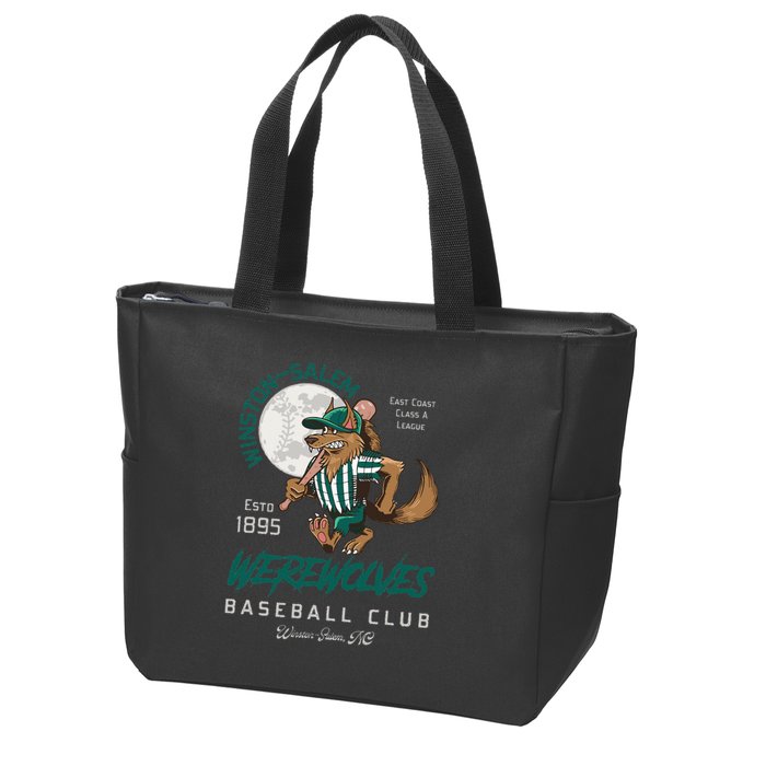 Winston Salem Werewolves Retro Minor League Baseball Team Zip Tote Bag