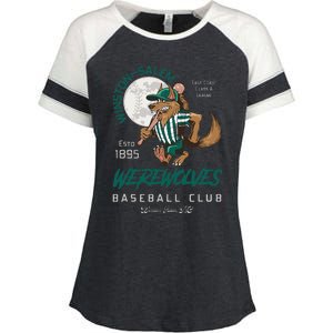 Winston Salem Werewolves Retro Minor League Baseball Team Enza Ladies Jersey Colorblock Tee