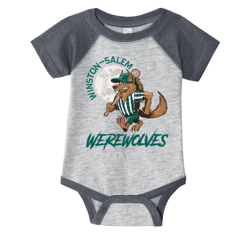 Winston Salem Werewolves Retro Minor League Baseball Team Infant Baby Jersey Bodysuit