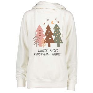 Winter Snowflake Wishes Boho Christmas Product Great Gift Womens Funnel Neck Pullover Hood