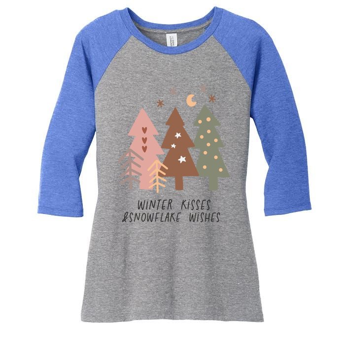 Winter Snowflake Wishes Boho Christmas Product Great Gift Women's Tri-Blend 3/4-Sleeve Raglan Shirt