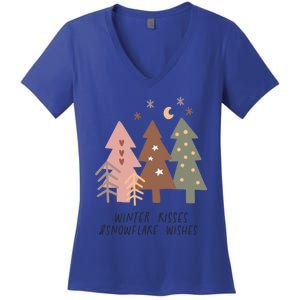 Winter Snowflake Wishes Boho Christmas Product Great Gift Women's V-Neck T-Shirt