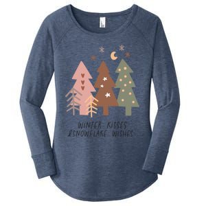 Winter Snowflake Wishes Boho Christmas Product Great Gift Women's Perfect Tri Tunic Long Sleeve Shirt