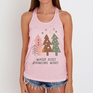 Winter Snowflake Wishes Boho Christmas Product Great Gift Women's Knotted Racerback Tank