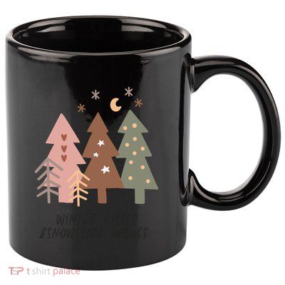 Winter Snowflake Wishes Boho Christmas Product Gift 11oz C Handle Ceramic Mug