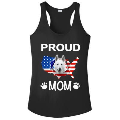 White Shepherd White Shepherd Dog Proud Patriot Mom Great Gift Ladies PosiCharge Competitor Racerback Tank