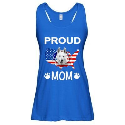 White Shepherd White Shepherd Dog Proud Patriot Mom Great Gift Ladies Essential Flowy Tank