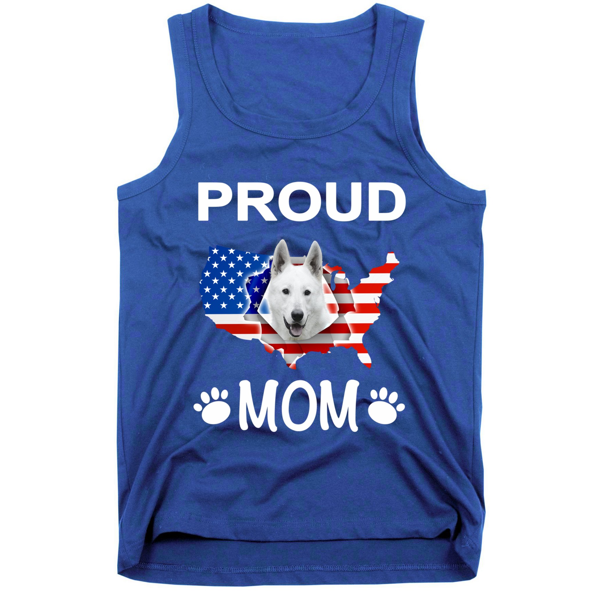 White Shepherd White Shepherd Dog Proud Patriot Mom Great Gift Tank Top
