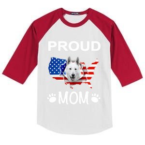 White Shepherd White Shepherd Dog Proud Patriot Mom Great Gift Kids Colorblock Raglan Jersey