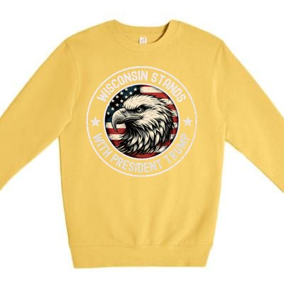 Wisconsin Stands With Trump Cool Gift Premium Crewneck Sweatshirt