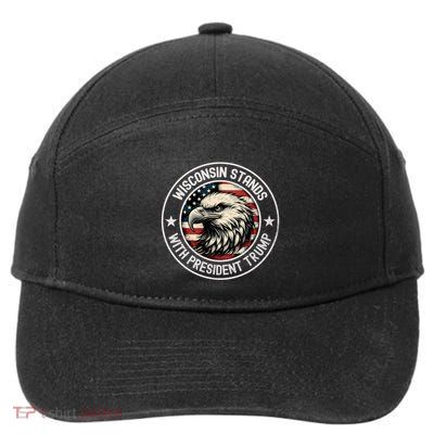 Wisconsin Stands With Trump Cool Gift 7-Panel Snapback Hat