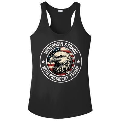 Wisconsin Stands With Trump Cool Gift Ladies PosiCharge Competitor Racerback Tank