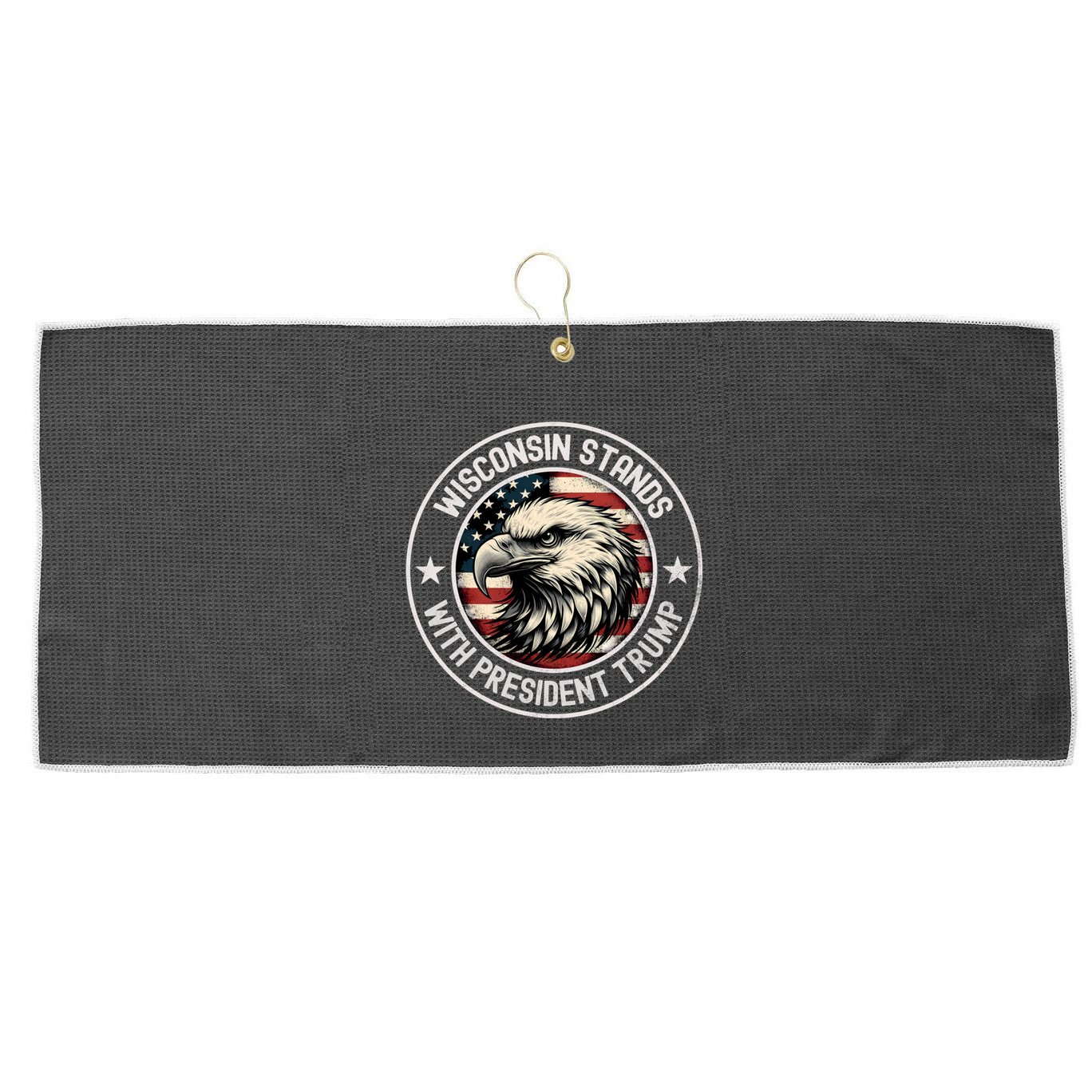 Wisconsin Stands With Trump Cool Gift Large Microfiber Waffle Golf Towel