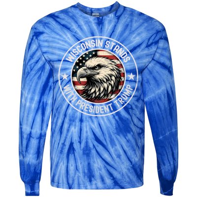 Wisconsin Stands With Trump Cool Gift Tie-Dye Long Sleeve Shirt