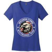 Wisconsin Stands With Trump Cool Gift Women's V-Neck T-Shirt