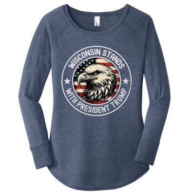 Wisconsin Stands With Trump Cool Gift Women's Perfect Tri Tunic Long Sleeve Shirt