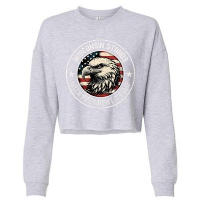 Wisconsin Stands With Trump Cool Gift Cropped Pullover Crew