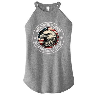 Wisconsin Stands With Trump Cool Gift Women's Perfect Tri Rocker Tank