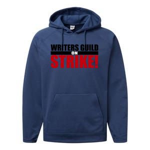 WGA Strike Writers Guild On Strike Writers Guild America Performance Fleece Hoodie